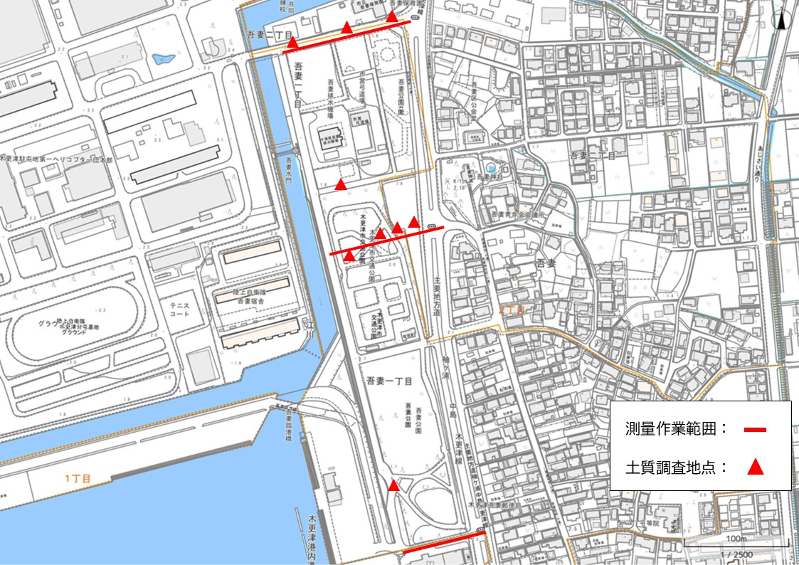 作業範囲を示した地図