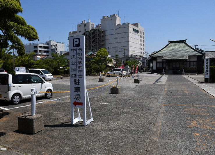 変更後の駐車場(木更津市富士見1-9-17 成就寺駐車場の一部)