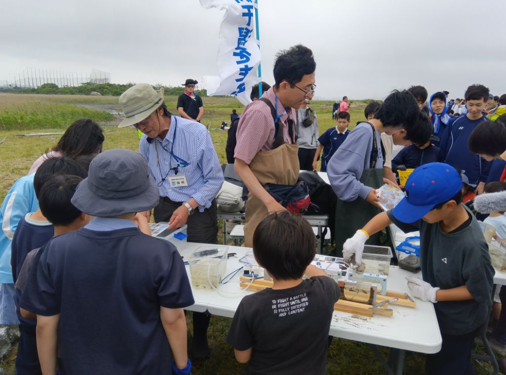 午後の干潟観察会の様子
