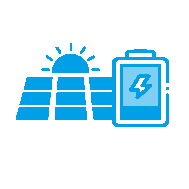 太陽光パネルと蓄電池のイラスト