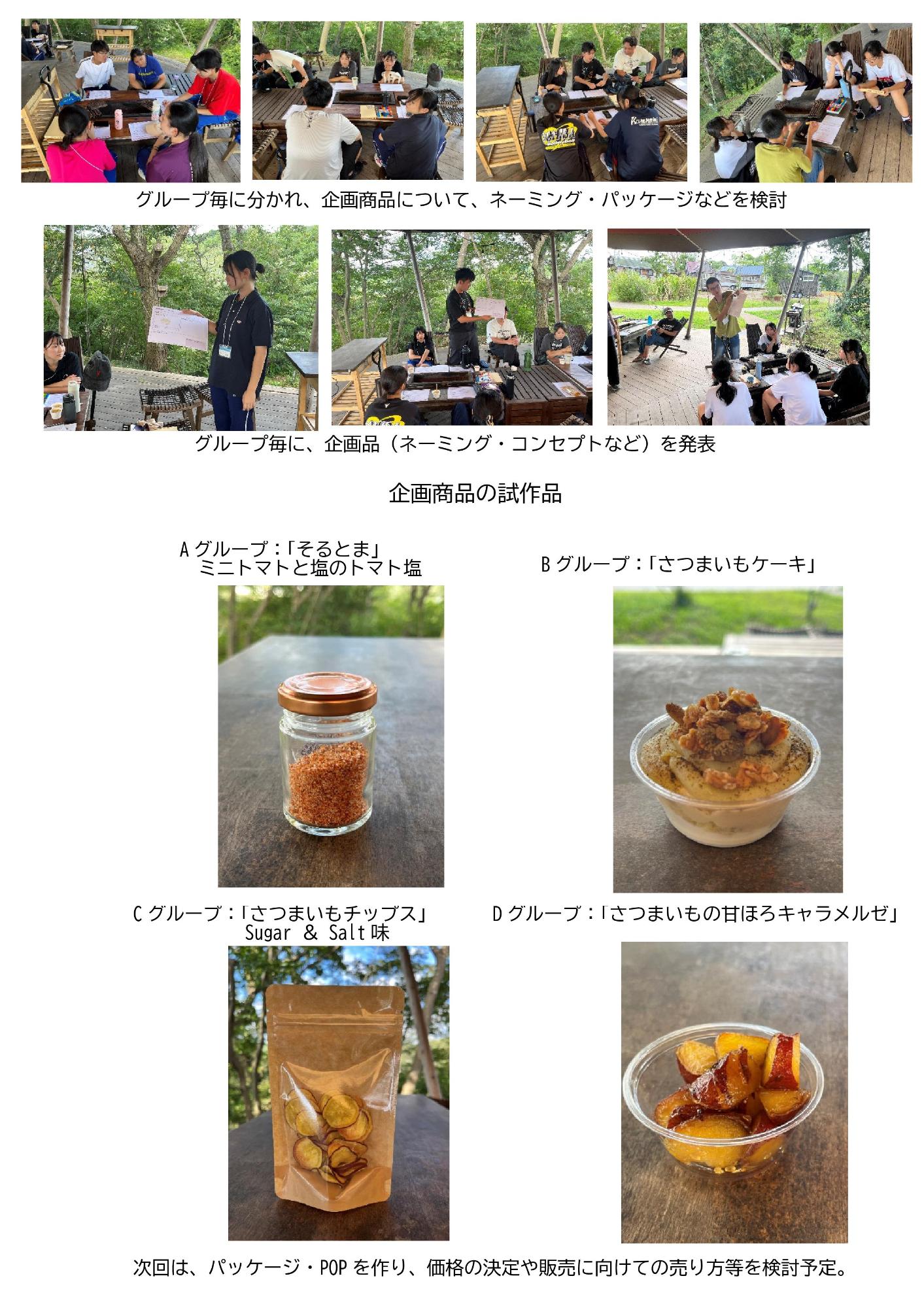 第2回高校生食農講座で活動する高校生と企画商品