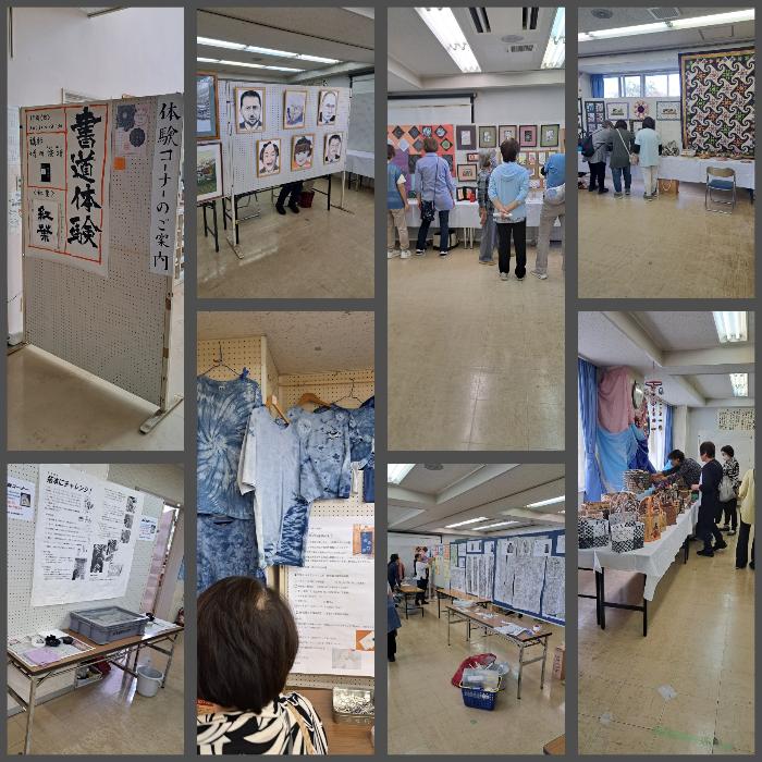 文化祭を明日に控え、会場の展示をする皆さん。着々と準備が進んでいます。