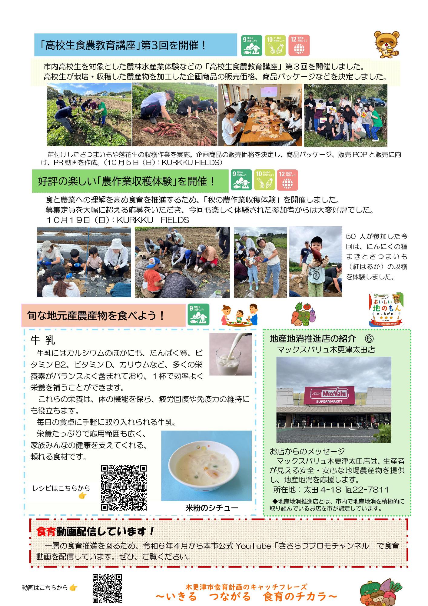 食育だより11月号裏面